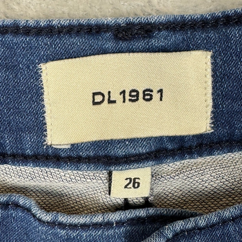 DL1961 Hepburn Wide Leg 32” Blue Jeans High Rise Orlena Wash Stretch Size 26 - Picture 10 of 13